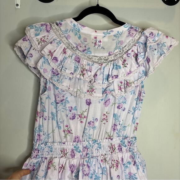 Love Shack Fancy X Target Lou Purple Floral Tiered Ruffled Mini Dress - Picture 7 of 8